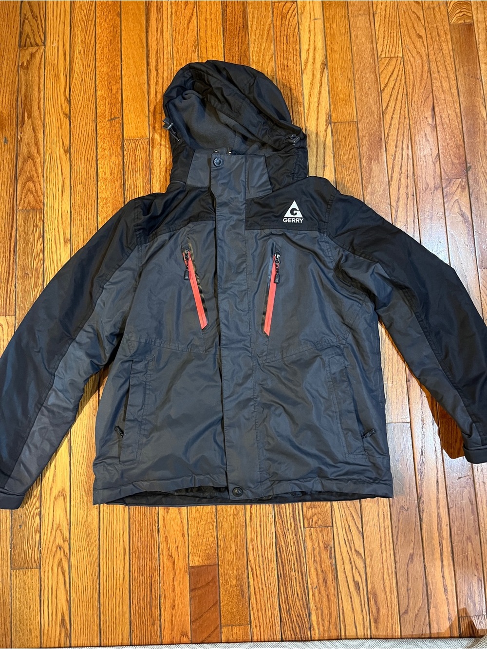 Men’s Gerry Ski Jacket Winter Coat Medium Black Gray Red